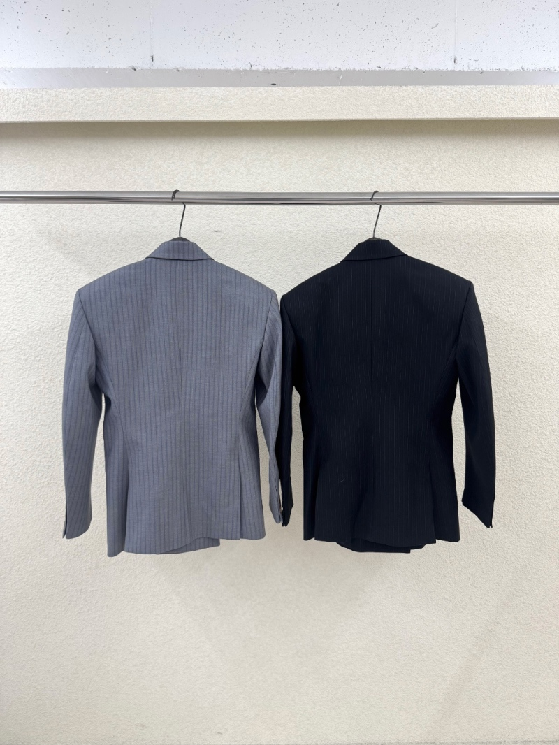 ST22602- 韓國設計師早春新款條紋雙排扣西裝