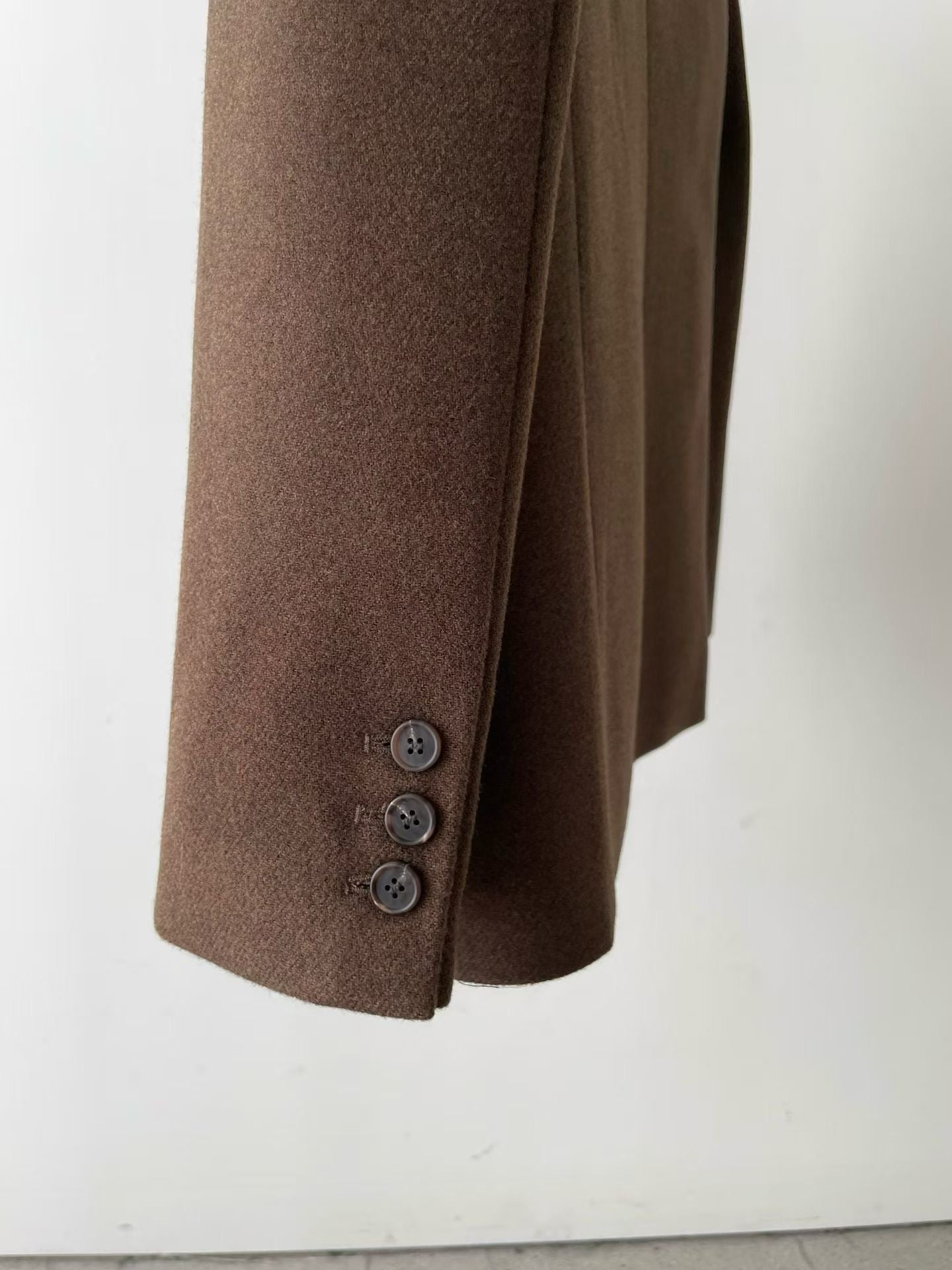 OT22026- 韓國設計師款經典寛鬆百搭毛呢雙排扣西裝