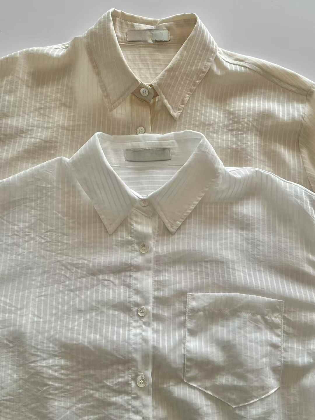 (OUTFIT 02) ST21512B- 顯瘦大長腿女神氣質襯衫配前中開衩長裙