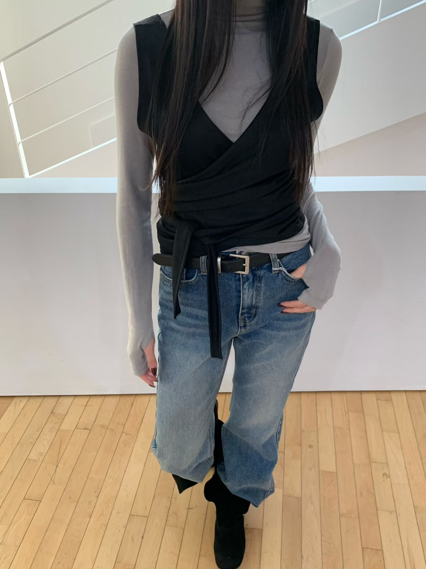 AC22026 - Minimalist Classic Quality Leather Single Buckle Belt