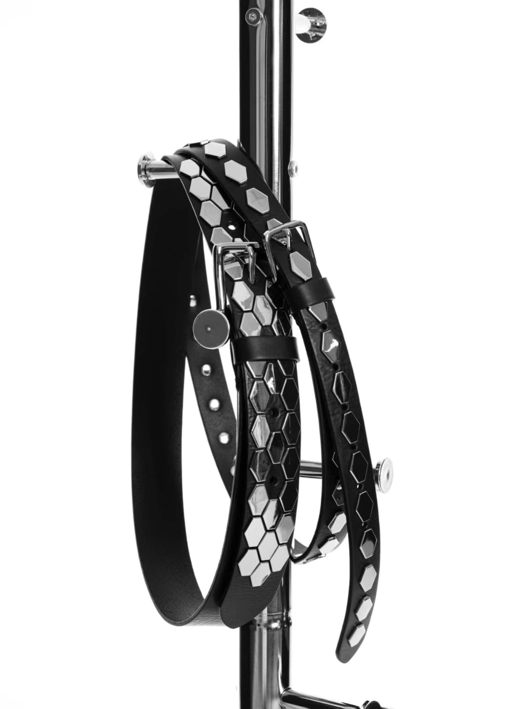 AC22038- 韓國個性蜂巢鉚釘真皮腰帶