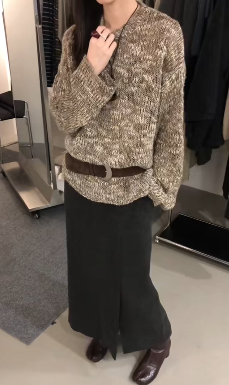 AC22022- 韓國大器優雅麂皮質感寬版金屬釦腰帶