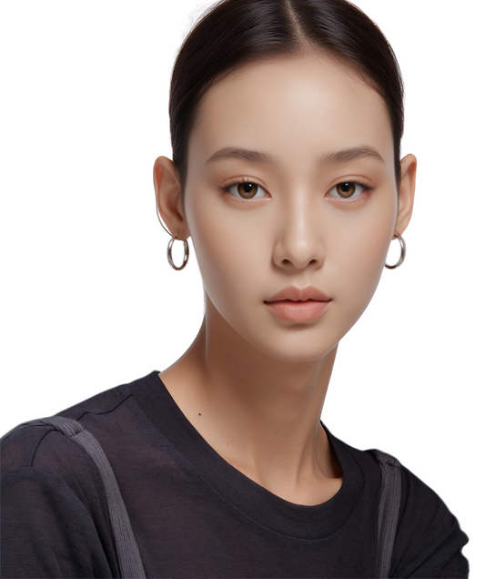 JW21616A- 歐美風百搭純銀圈形耳環永不過時 3CM