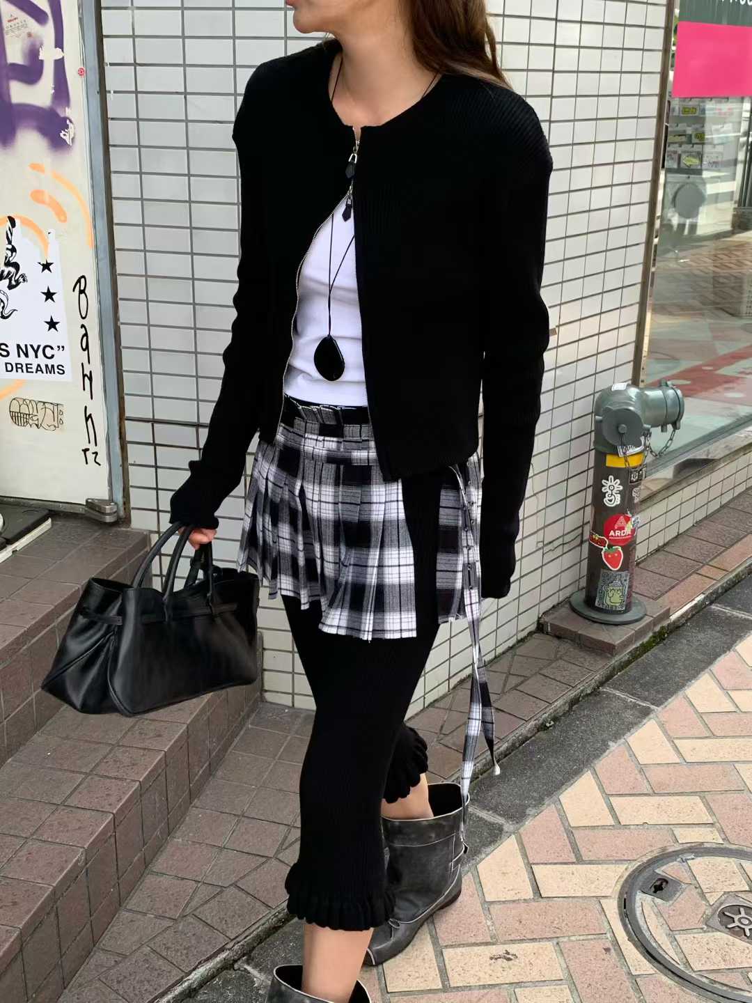PT21883 - Korean Designer Brand Spliced Tie Stripe Loose Casual Pants