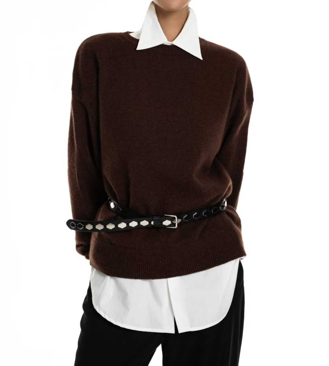 AC22029- 韓國個性蜂巢鉚釘真皮腰帶