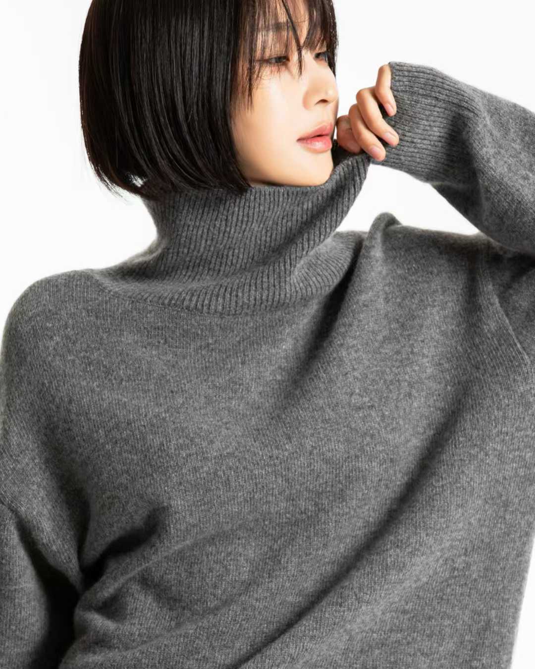 TP22021-韓國羊毛混紡高領針織長袖上衣