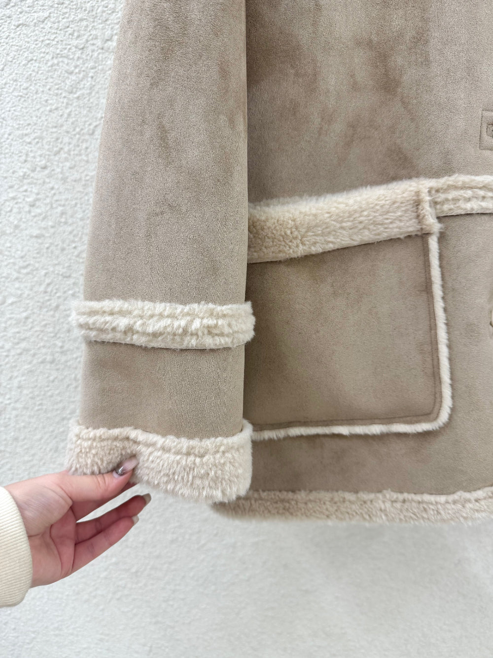 JK22092- 韓國時尚氣質復古羊羔毛中長款外套