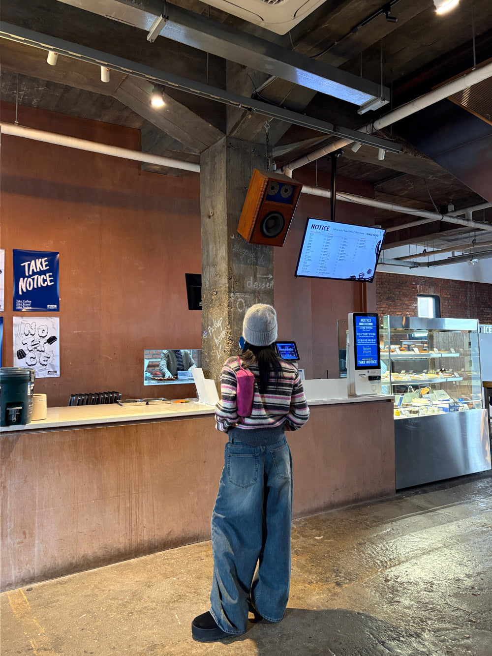 TP22080- 韓國高質感羊駝毛混紡條紋休閒針織外套