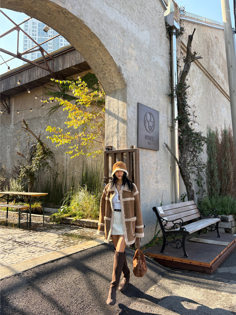 JK22092- 韓國時尚氣質復古羊羔毛中長款外套