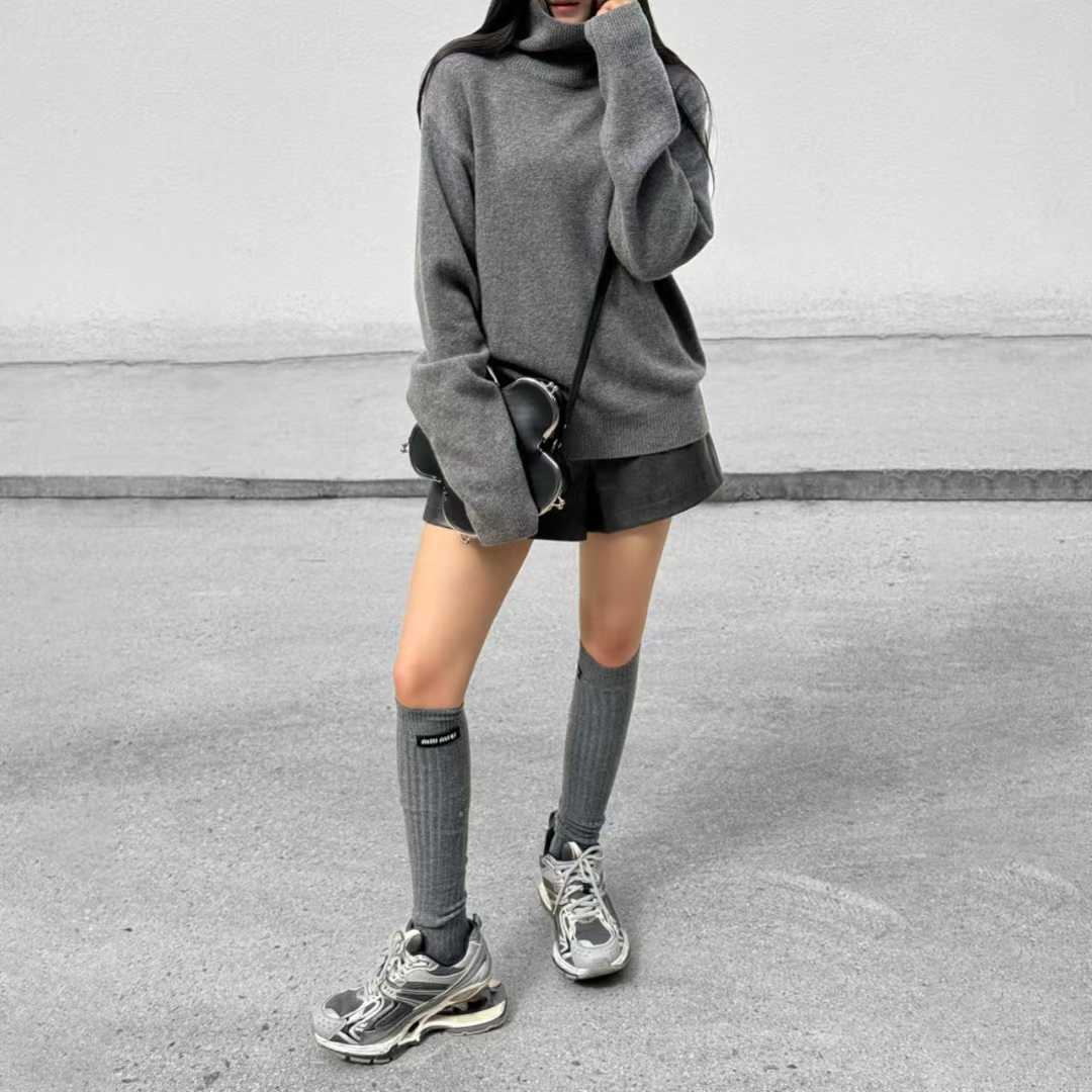 TP22021-韓國羊毛混紡高領針織長袖上衣