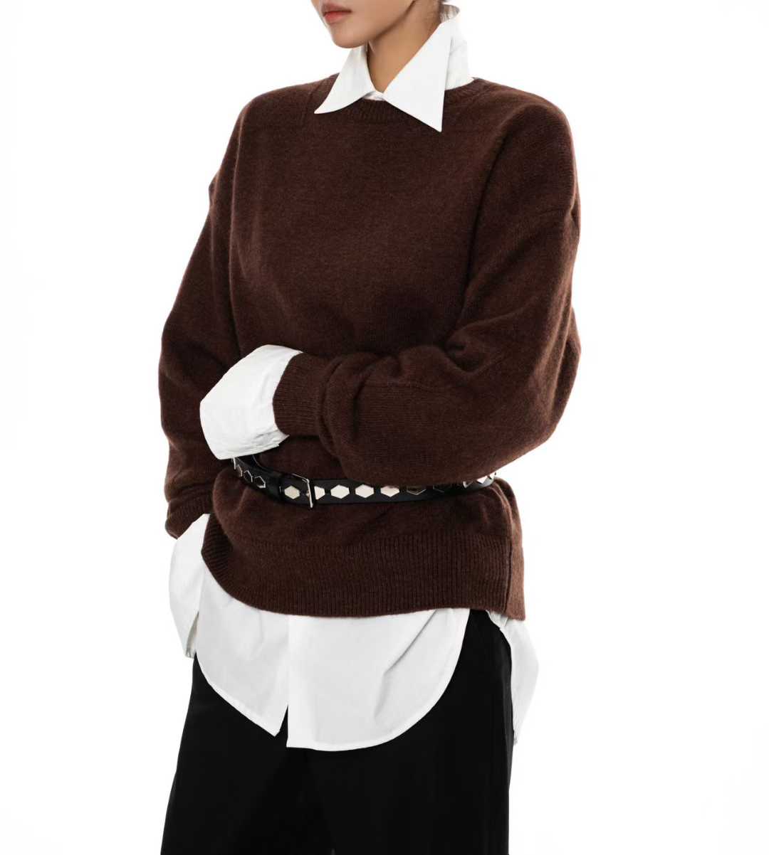 AC22029- 韓國個性蜂巢鉚釘真皮腰帶