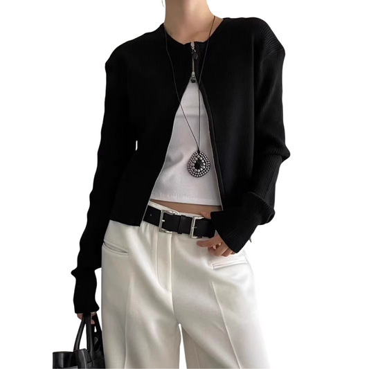 PT21883 - Korean Designer Brand Spliced Tie Stripe Loose Casual Pants