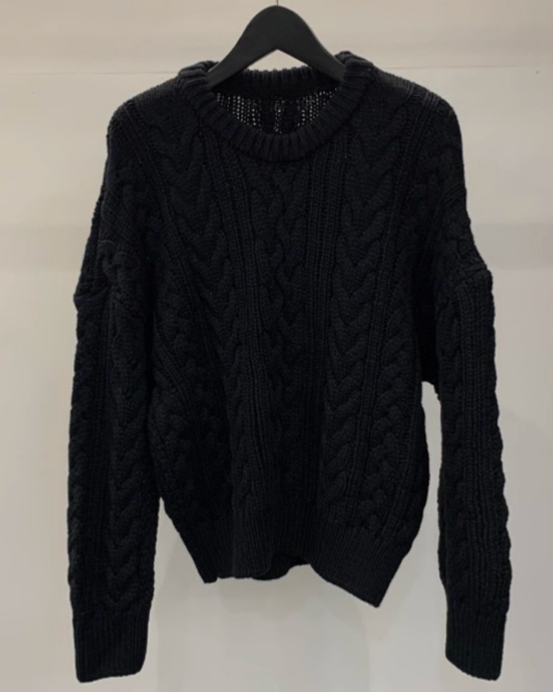 TP22096- 韓國經典麻花紋圓領寬鬆毛衣