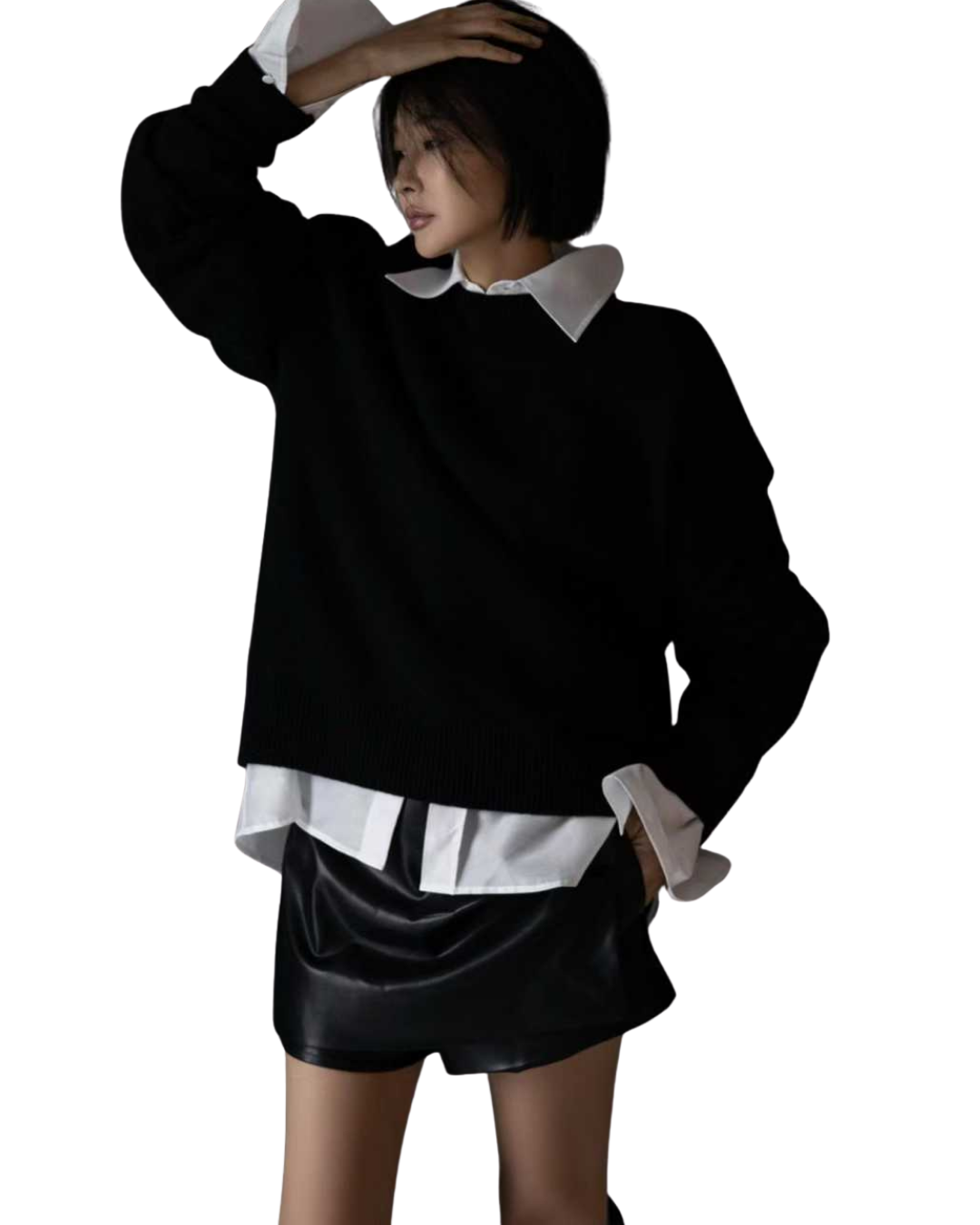 TP22022- 韓國羊絨寬鬆圓領長袖毛衣