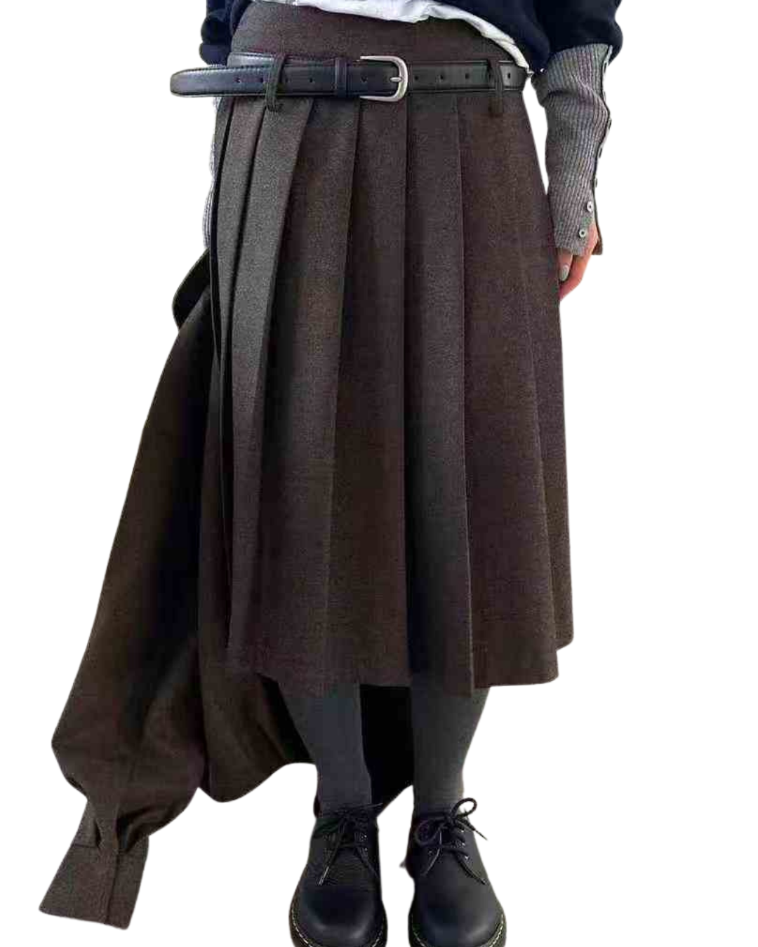 AC22032 - 百搭經典銀釦細版真牛皮皮帶