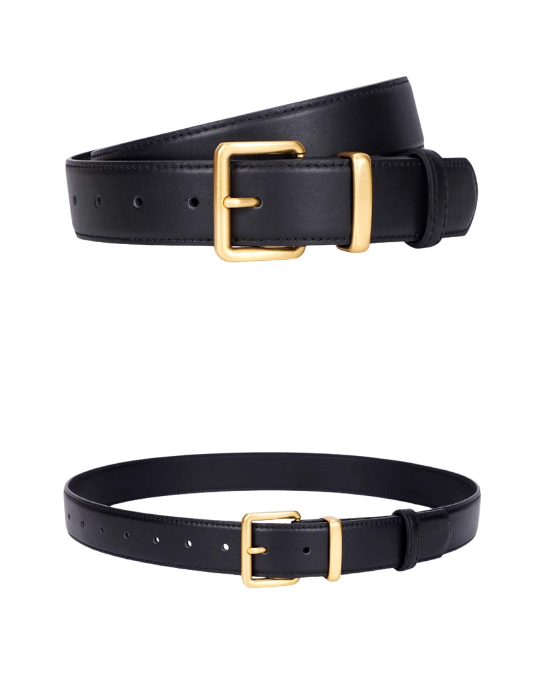 AC22069- 簡約奢華合金方釦頭層牛皮中性腰帶