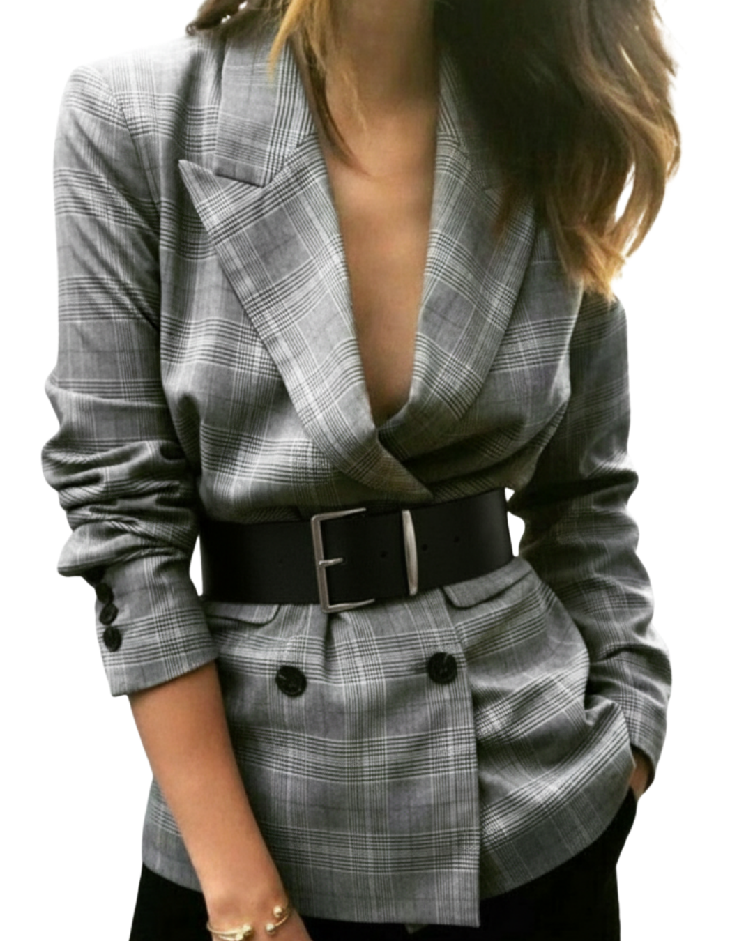 AC22070- 簡約高級感古銀方釦牛皮寬腰帶皮带