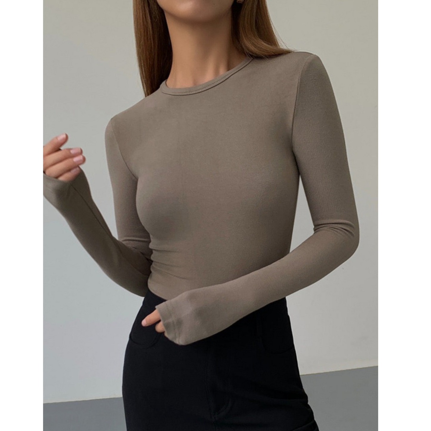 TP11259- A must-have versatile close-fitting long-sleeved bottoming top for autumn and winter