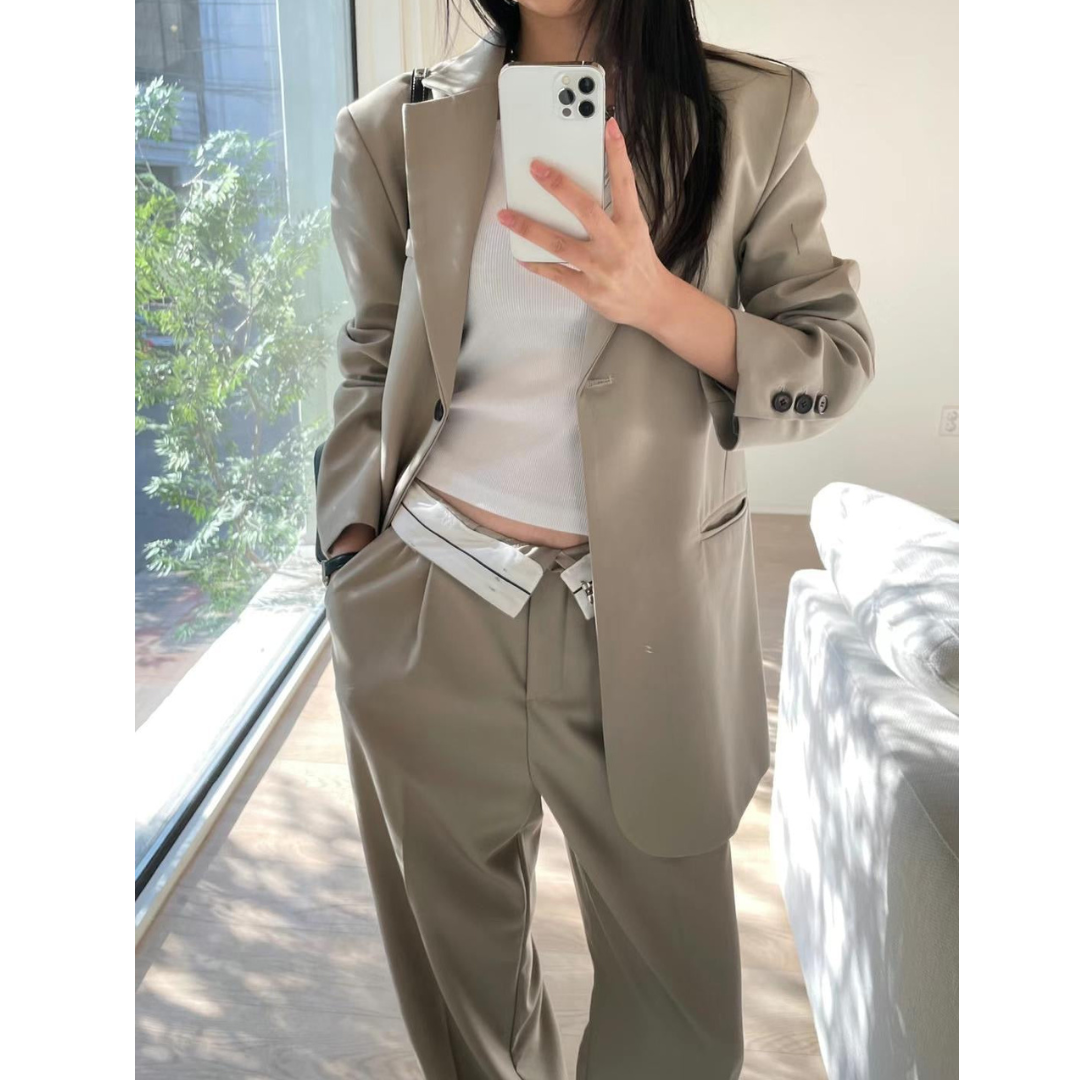 ST11176A-Korean simple temperament suit and trousers suit