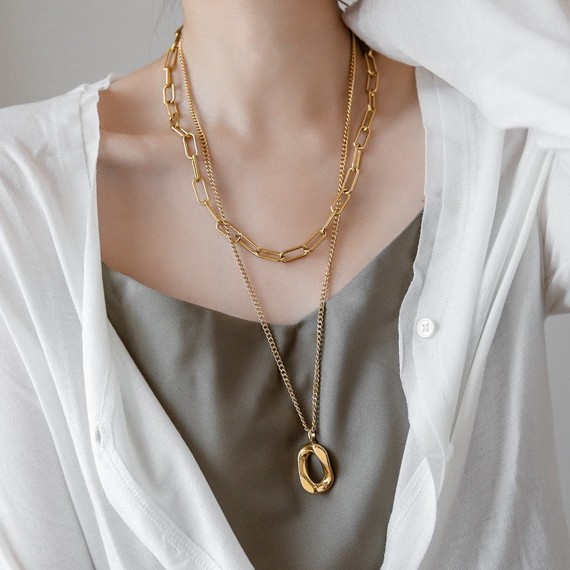 AC11127-Design double layer necklace